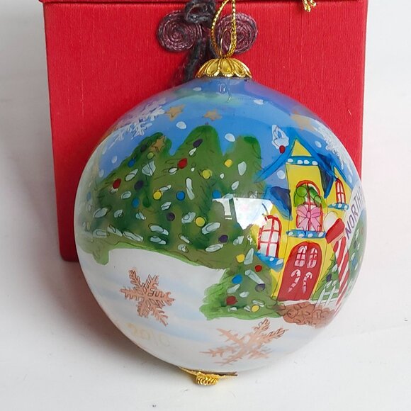 FESTIVE Santa and Mrs. Claus PIER 1 Ornament Li Bien 2010 Hand blown Glass - Picture 3 of 8